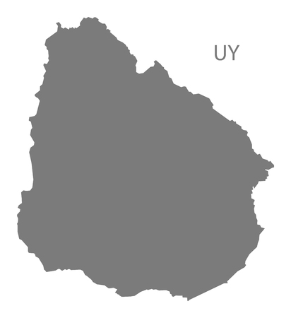 Uruguay map in grayのイラスト素材