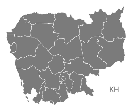 Cambodia map in grayのイラスト素材
