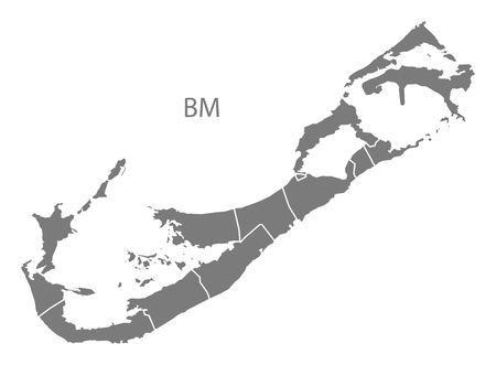 Bermuda map in grayのイラスト素材