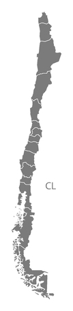 Chile map in grayのイラスト素材