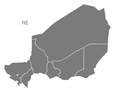Niger map in grayのイラスト素材