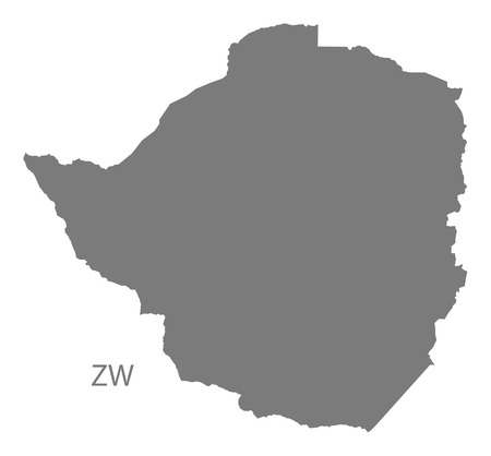 Zimbabwe map in grayのイラスト素材