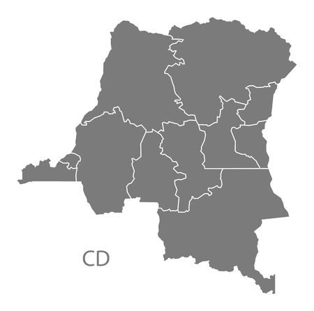 Congo Democratic Republic map in grayのイラスト素材