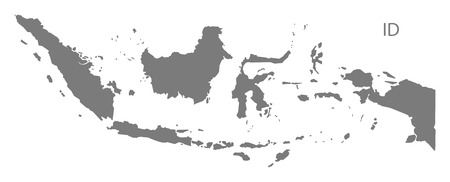Indonesia map in grayのイラスト素材