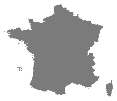 France map in grayのイラスト素材
