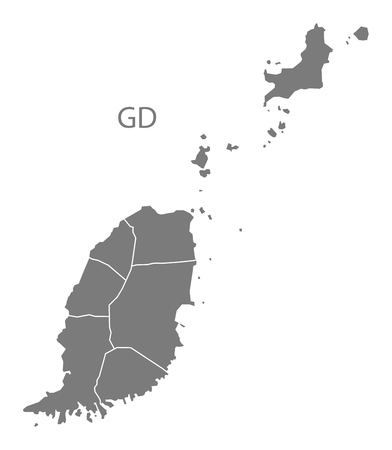 Grenada map grayのイラスト素材