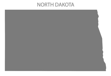 North Dakota USA Map in greyのイラスト素材