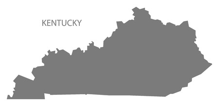 Kentucky USA Map in greyのイラスト素材