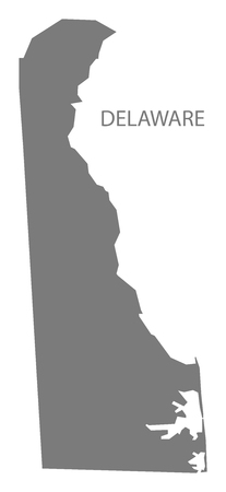 Delaware USA Map in greyのイラスト素材