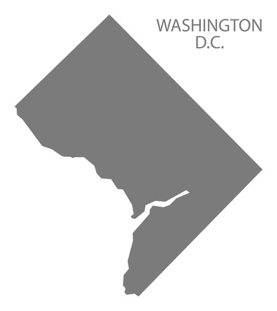 Washington DC USA Map in greyのイラスト素材