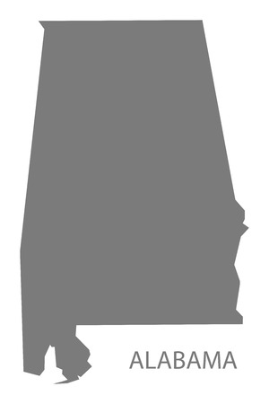 Alabama USA Map in greyのイラスト素材