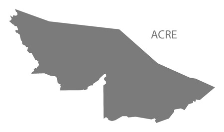 Acre Brazil map grayのイラスト素材