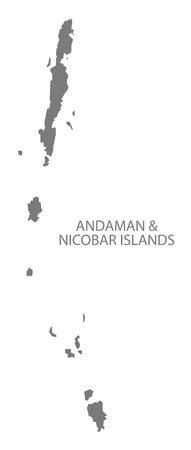 Andaman and Nicobar Islands India map grayのイラスト素材
