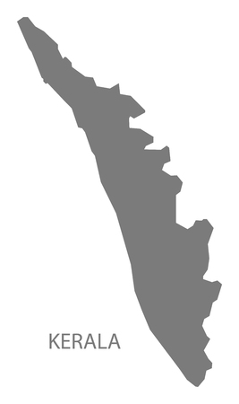 Kerala India map grayのイラスト素材