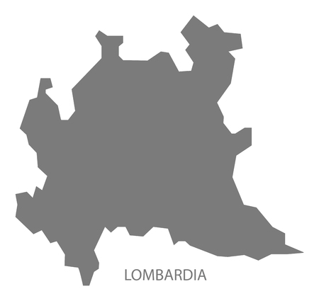 Lombardia Italy Map in greyのイラスト素材