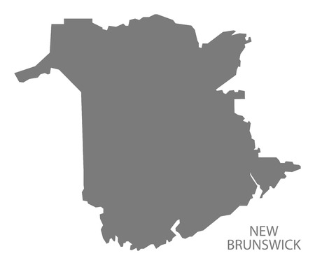 New Brunswick Canada Map in greyのイラスト素材