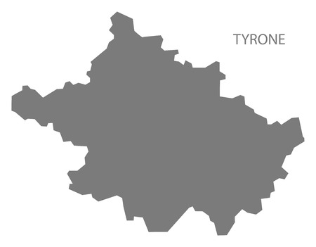 Tyrone Northern Ireland Map in greyのイラスト素材