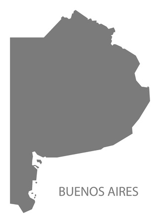Buenos Aires Argentina Map greyのイラスト素材