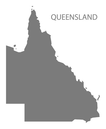 Queensland Australia Map in greyのイラスト素材