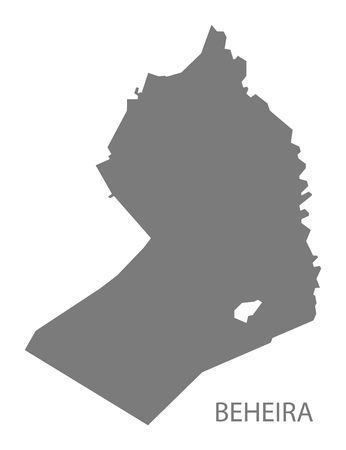 Beheira Egypt Map in greyのイラスト素材