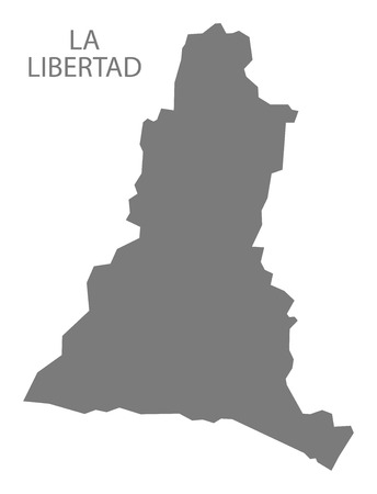 La Libertad El Salvador Map greyのイラスト素材