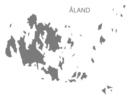 Aland Finland Map greyのイラスト素材