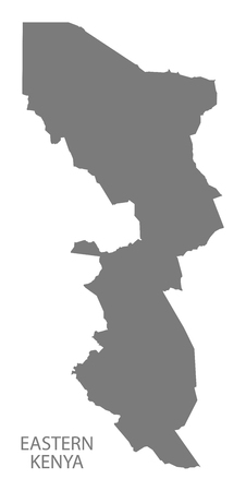 Eastern Kenya Map greyのイラスト素材