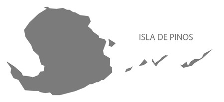 Isla de Pinos Cuba Map greyのイラスト素材