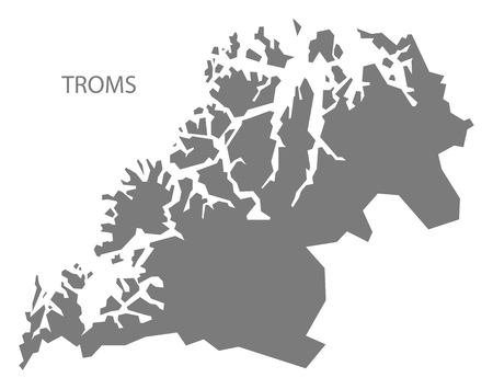 Troms Norway Map greyのイラスト素材