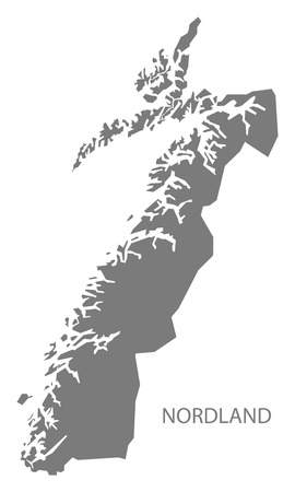 Nordland Norway Map greyのイラスト素材