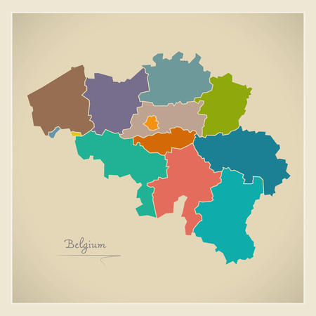 Belgium artwork mapの写真素材