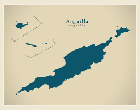 Modern Map - Anguilla AIのイラスト素材