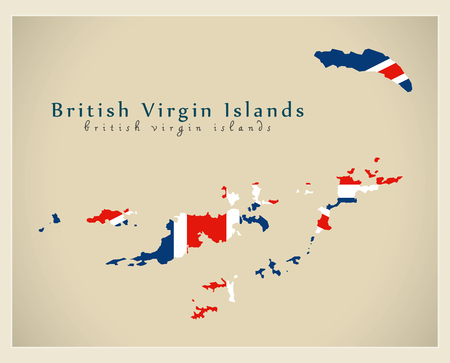 Modern Map - British Virgin Islands VGのイラスト素材