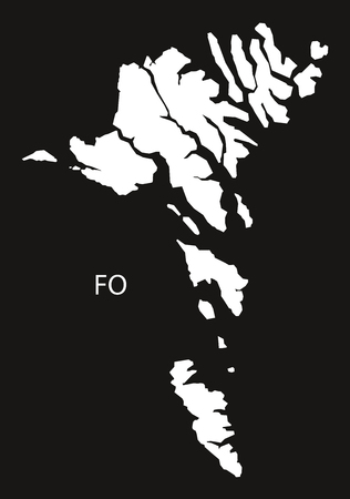 Faroe Islands Map black whiteのイラスト素材