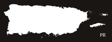 Puerto Rico Map black and white illustrationのイラスト素材