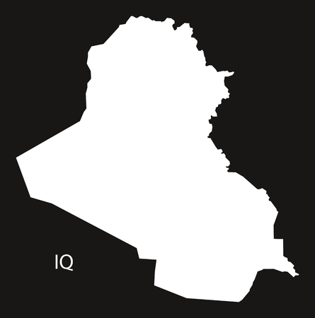 Iraq Map black and white illustrationのイラスト素材