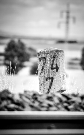 Railroad stone markの写真素材