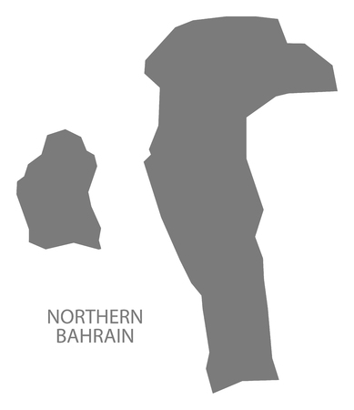 Northern Bahrain Map in greyのイラスト素材
