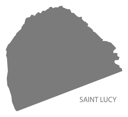 Saint Lucy Barbados Map in greyのイラスト素材