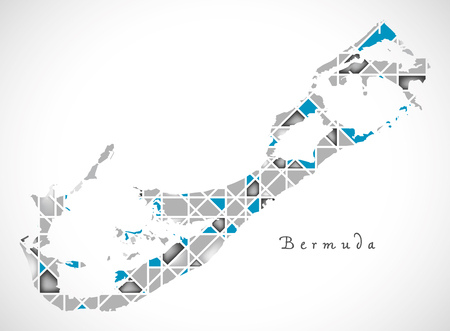 Bermuda Map crystal diamond style artwork illustrationのイラスト素材