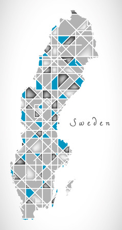 Sweden Map crystal diamond style artwork illustrationのイラスト素材