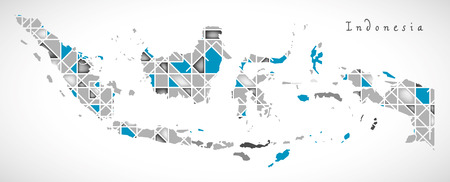 Indonesia Map crystal diamond style artwork illustrationのイラスト素材