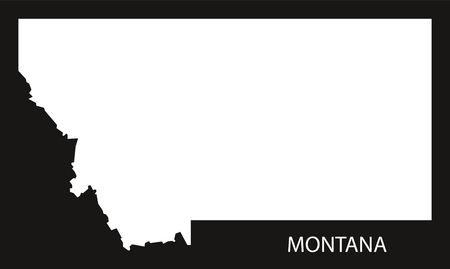 Montana USA Map black inverted silhouetteのイラスト素材