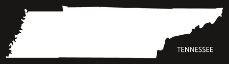 Tennessee USA Map black inverted silhouetteのイラスト素材