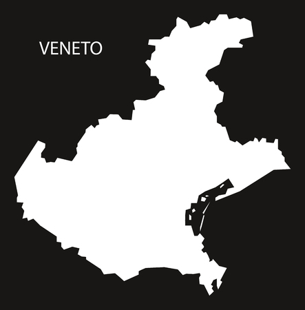Veneto Italy Map black inverted silhouetteのイラスト素材