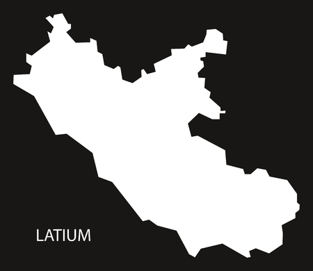 Latium Italy Map black inverted silhouetteのイラスト素材