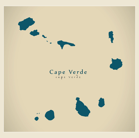 Modern Map - Cape Verde CVのイラスト素材