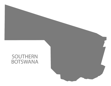 Southern Botswana district map grey illustration silhouetteのイラスト素材