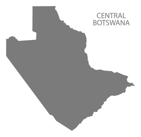 Central Botswana district map grey illustration silhouetteのイラスト素材
