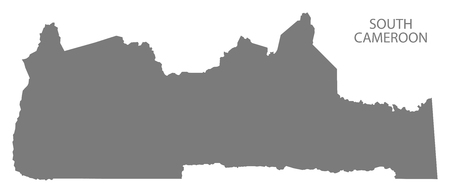 South Cameroon province map grey illustration silhouetteのイラスト素材